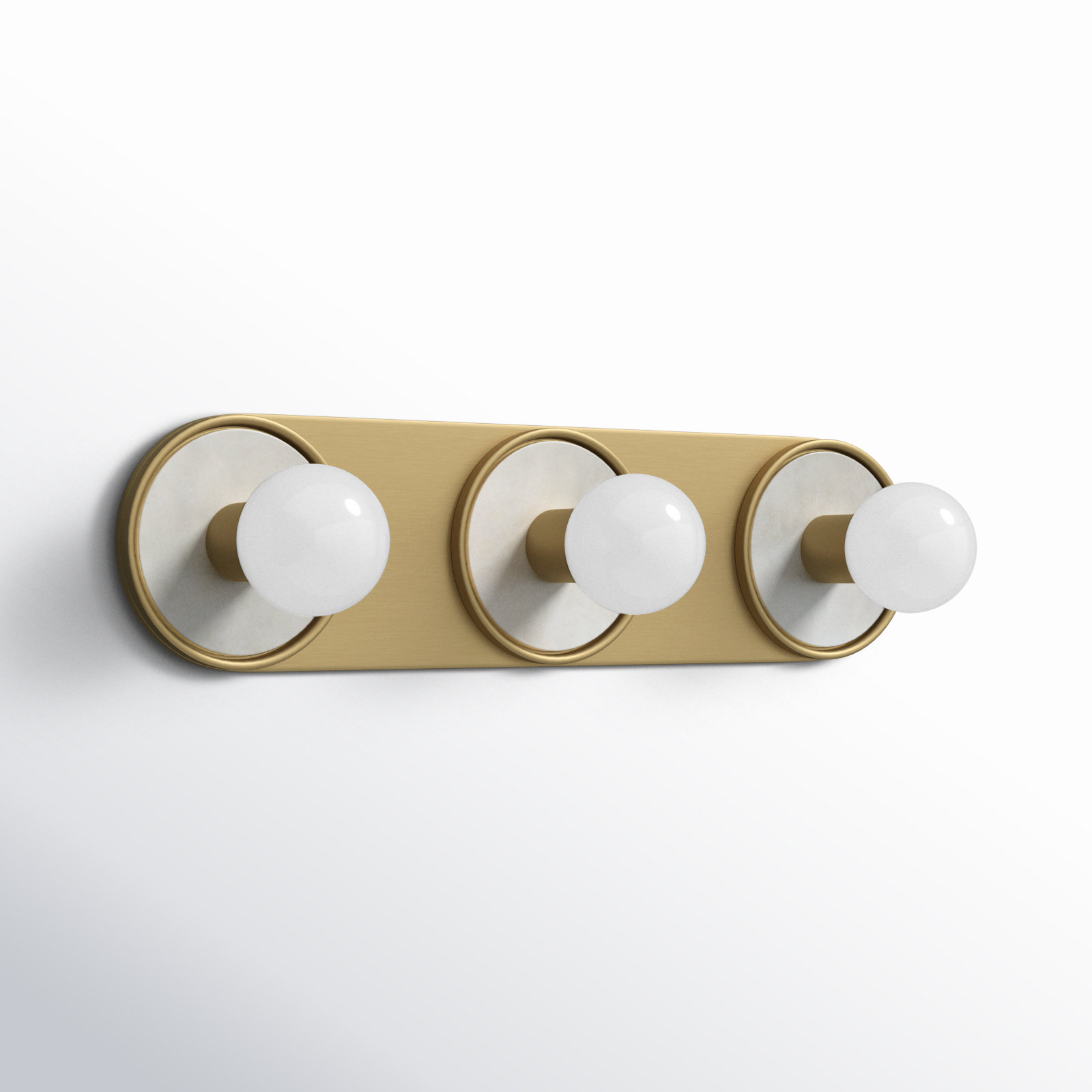 Rocha 3 Light Alabaster Dimmable Bath Bar, Yes, White Alabaster/Natural Aged Brass