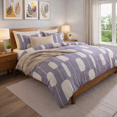 Cotton Blend Abstract Duvet Cover Set with Pillowcases Included
