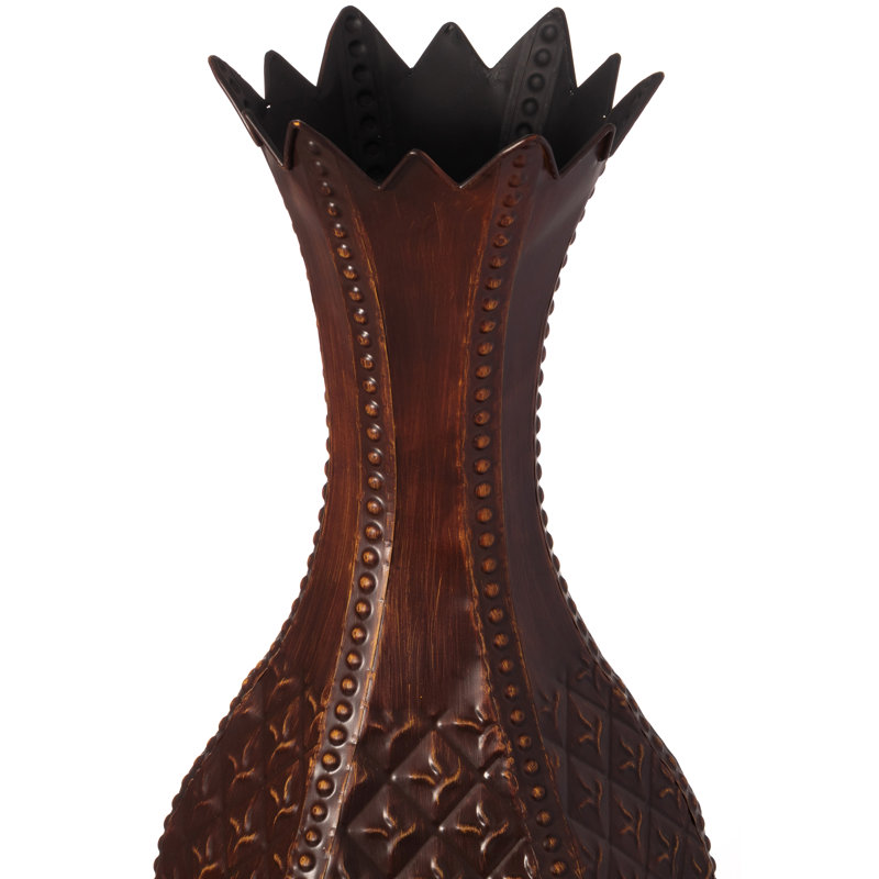 34 "Vase de plancher en métal brun 34" centre de décoration pour fleurs séchées et artificielles