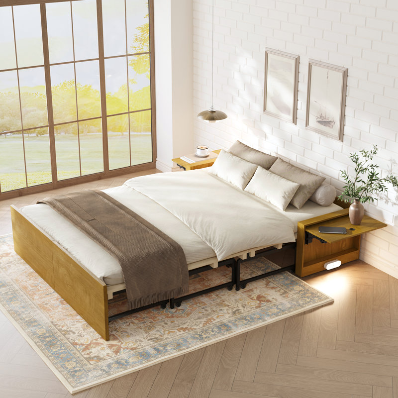 Murphy Bed with Mattress, Yellow