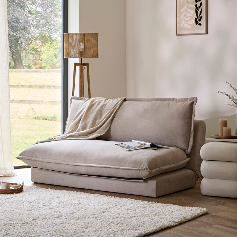 2 Seater Sofa Bed - Boucle, Beige, Double