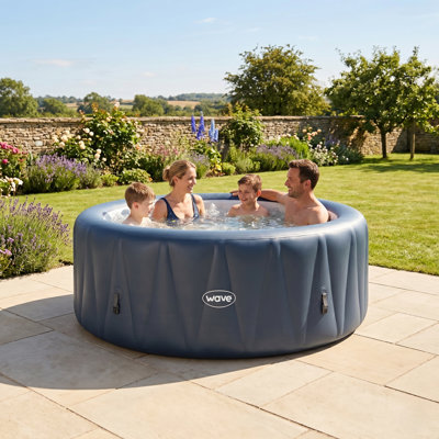 Latitude Run Alvarenga Polyvinyl Chloride (PVC) Round Inflatable Hot Tub