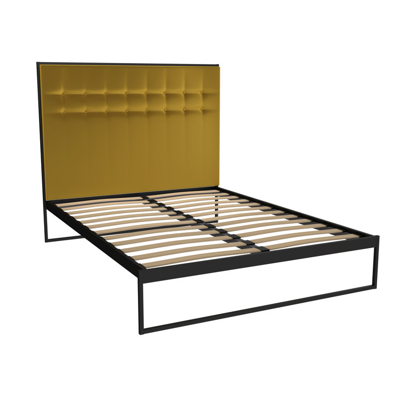 Euclid Upholstered Bed, Silver, Double (4'6)
