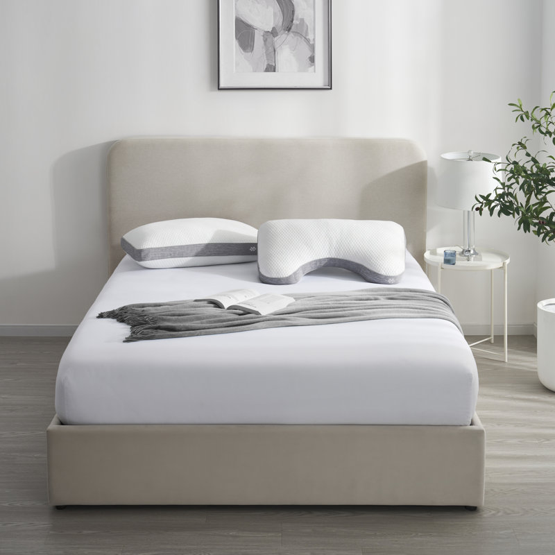 Bryt White and Gray Gel Foam Side Sleeper Pillow