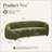 92" Mid Century Modern Curved Living Room Sofa, 4-Seat Polyester Fabric Couch-499159474