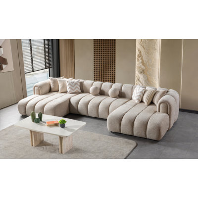 Lissa Sand Boucle Double Chaise Slectional