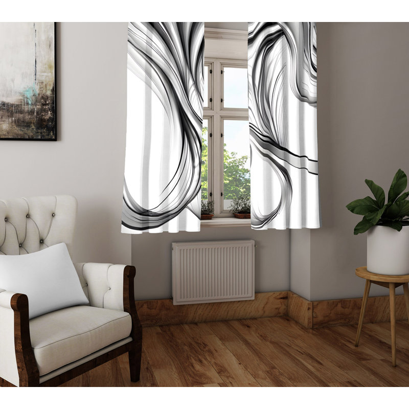 Bardh Semi Sheer Curtain Pair, 56" W x 78" L