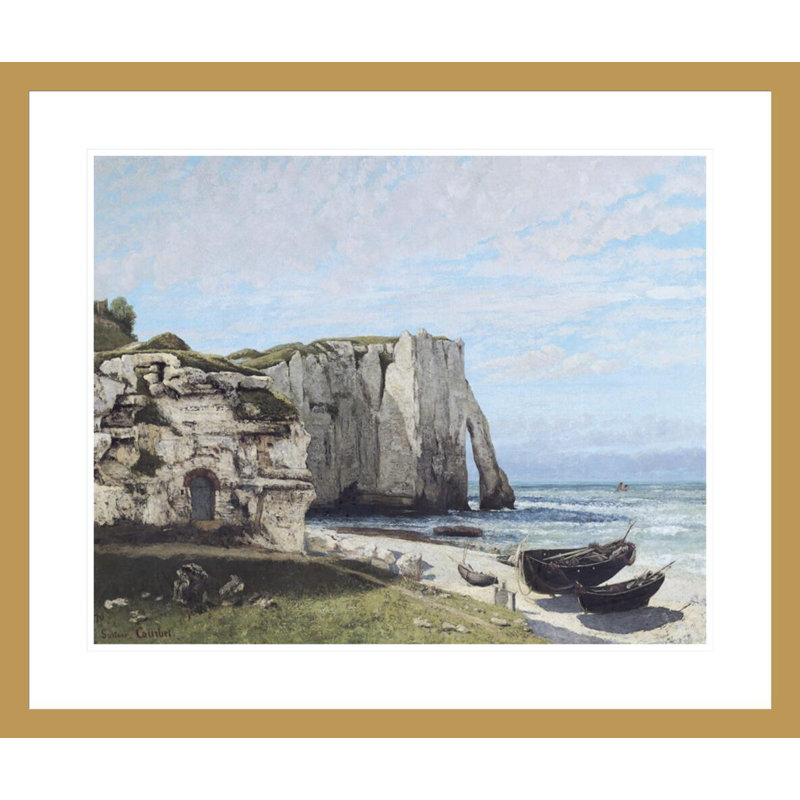 Les falaises d'Etretat après la tempête par Gustave Courbet, impression giclée encadrée, H 23,5 po x l 27,83 po