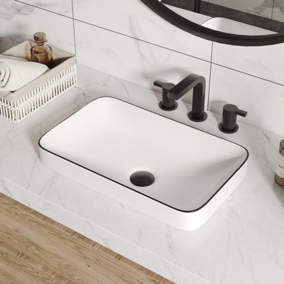 Lavabo de salle de bain semi-encastré rectangulaire vasque encastrable DeerValley Ally 19 po x 12 po