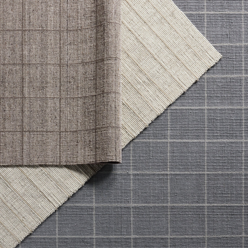 Oxford Striped Area Rug in Silver/Gray, Rectangle 5' x 8'