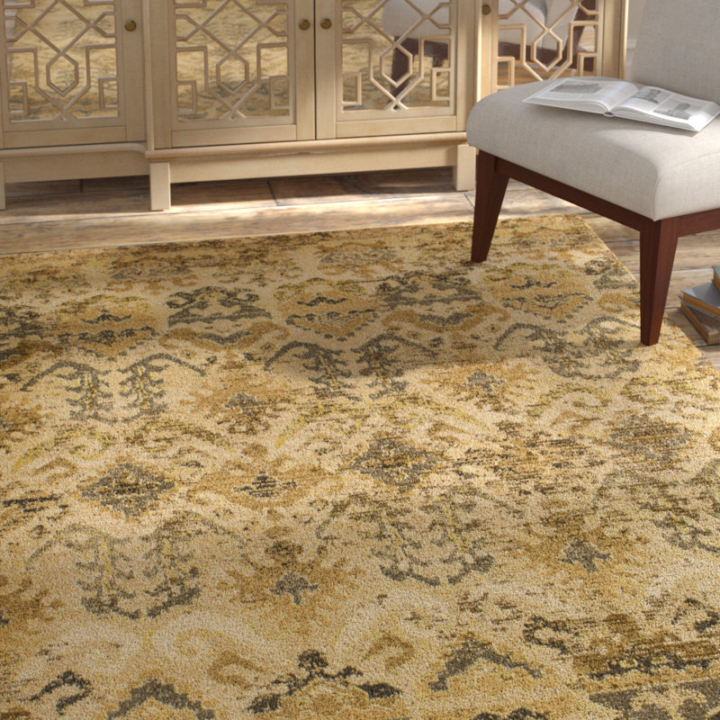 Tapis à motif oriental sable Dinja, Rectangle 5 pi 3 po x 7 pi 7 po