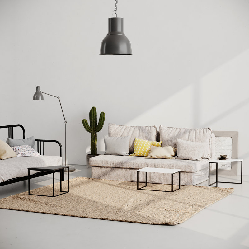 Edwinn Frame Coffee Table, White/Anthracite
