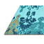 Tapis bleu / bleu sarcelle abstrait en polyester tissé à la machine-2107159377