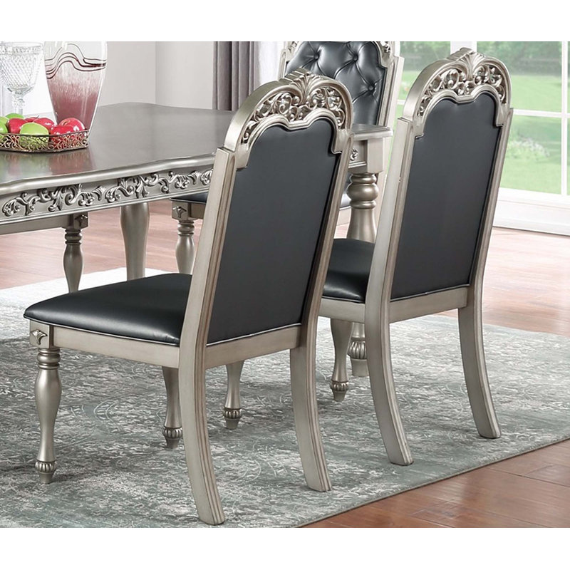 Dining Chairs Dining Room Furniture Upholstered, Silver, Silver