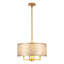 4-Light Natural Capiz Shell Drum Chandelier-501470003
