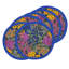 6 napperons ronds Pré Fleuri bleu prussien