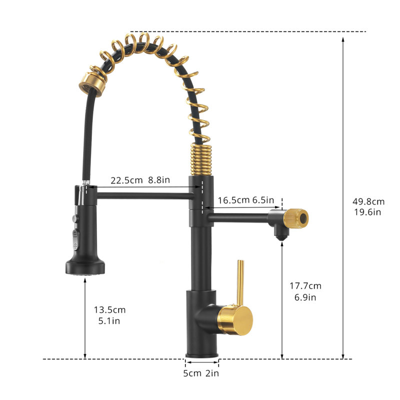Purifier Kitchen Faucet Drinkinown Water Filter Kitchen Sink Faucets (Black And Nickel Gold ), Black/Gold
