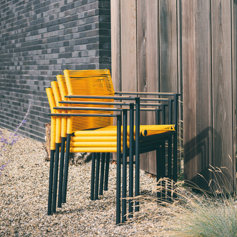 Woodbridge 4 - Person Patio Dining Set with Square Table, Yellow