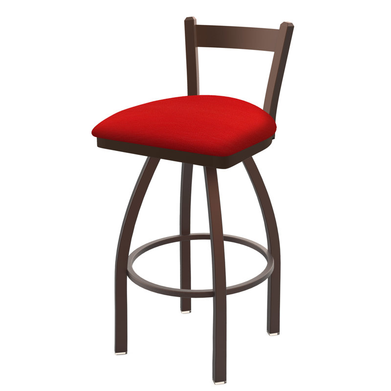 821 Catalina Low Back Swivel Bar Stool, Canter Red, Bronze, Bar Stool (30" Seat Height)