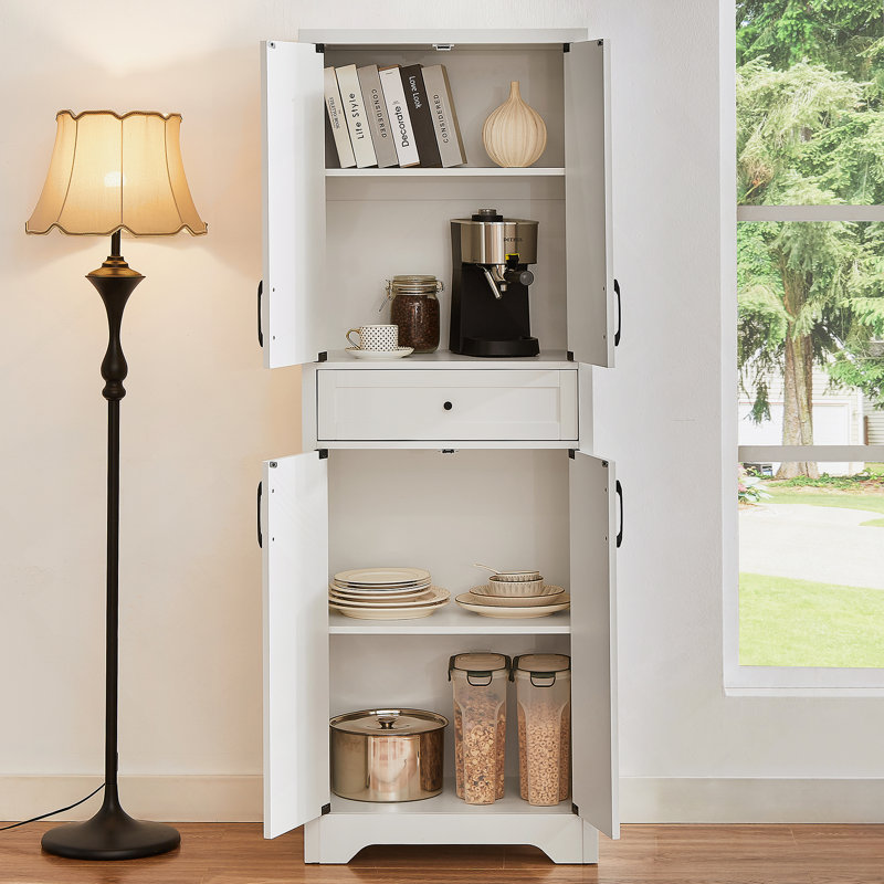 68"high living room sideboard, multi-functional combination TV cabinet sideboard, large capacity storage cabinet, can be used in living room, bedroom,office area, white, 23.7''L x 15.0''W x 68''H.
