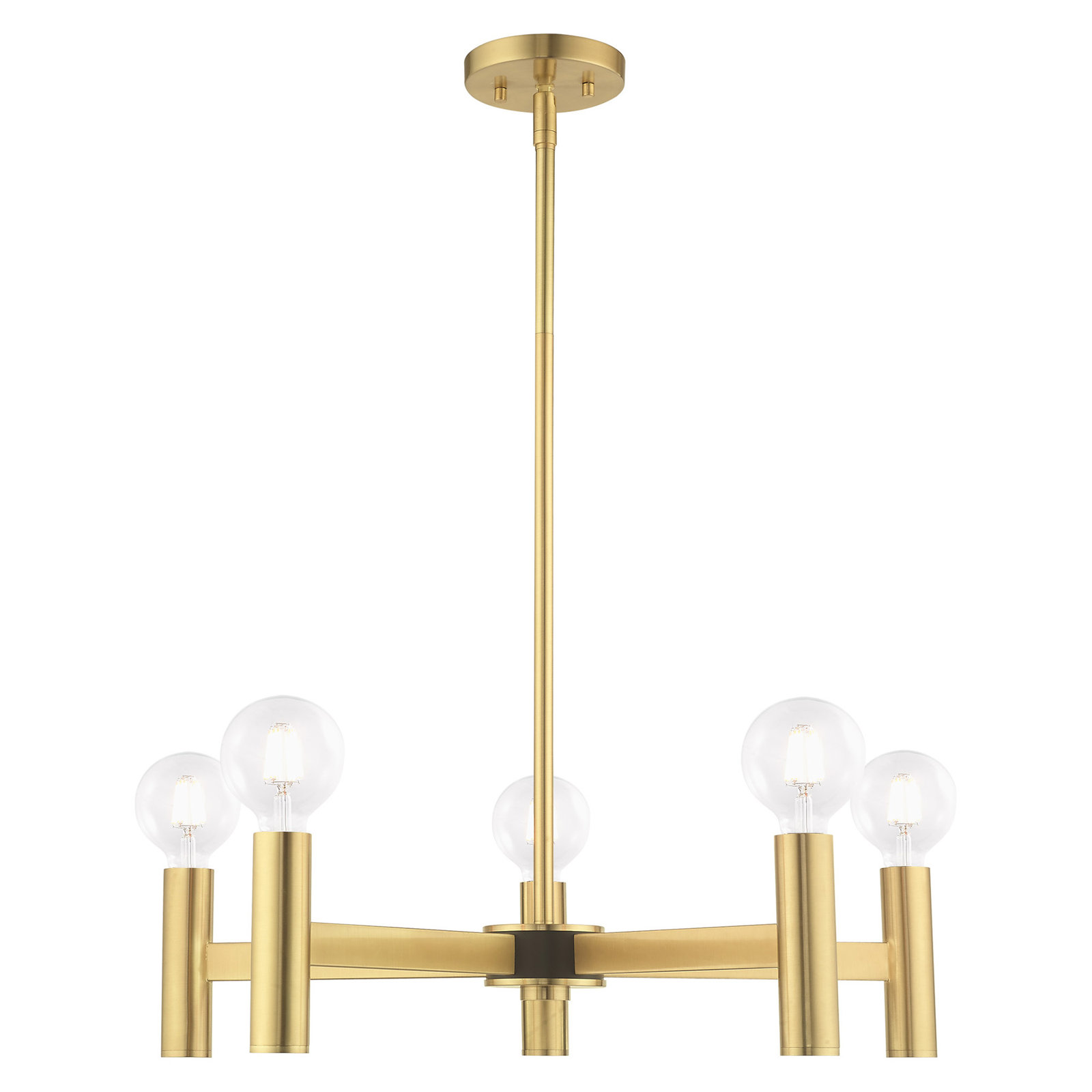 Martella 5-Light Chandelier, Satin Brass, 6" H x 25" W x 25" D