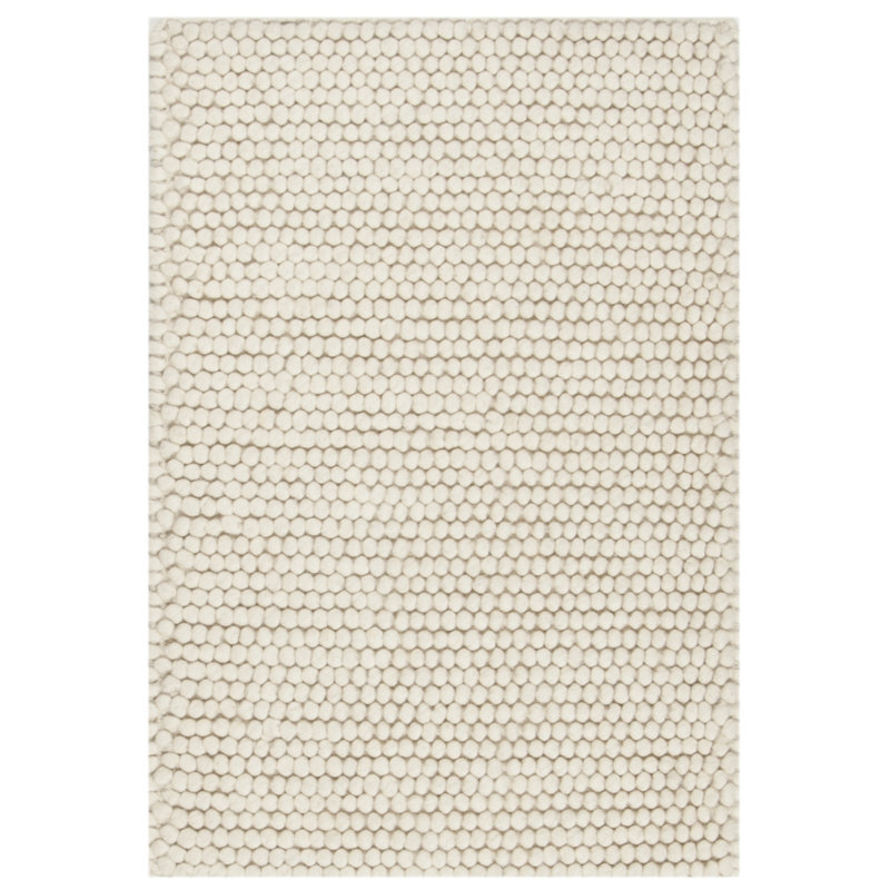 Natura Solid Color Area Rug In Ivory, Rectangle 61 x 91 cm