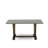 7-Pc Dinner Table Set Contains a Cement Dining Room Table and 6 Brown Linen Fabric Dinner Chairs - Distressed Jacobean Finish-537540738-537540739
