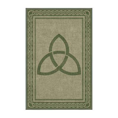 Machine Washable Bleigh St Patties Modern & Contemporary Abstract Rug in Brown – SageGreen Binding