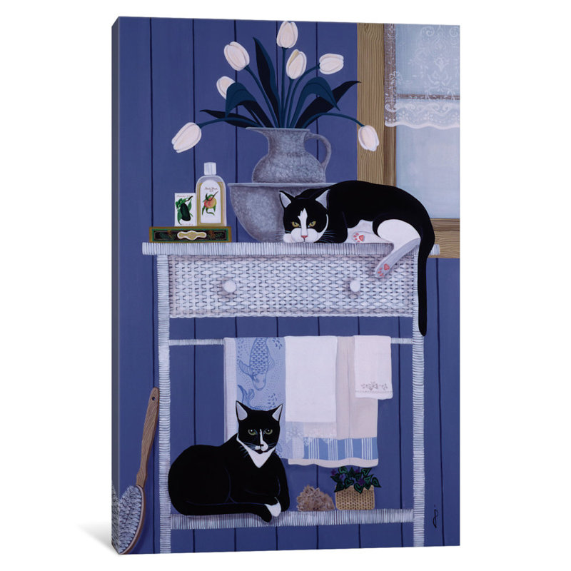 «Oscar and Harold» par Jan Panico, reproduction sur toile, H 12 po x l 8 po x P 0,75 po, Pas de tapis, Toile tendue