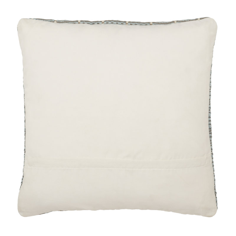 Levon Embroidered Outdoor Throw Pillow, Light Blue/Gray, Polyfill