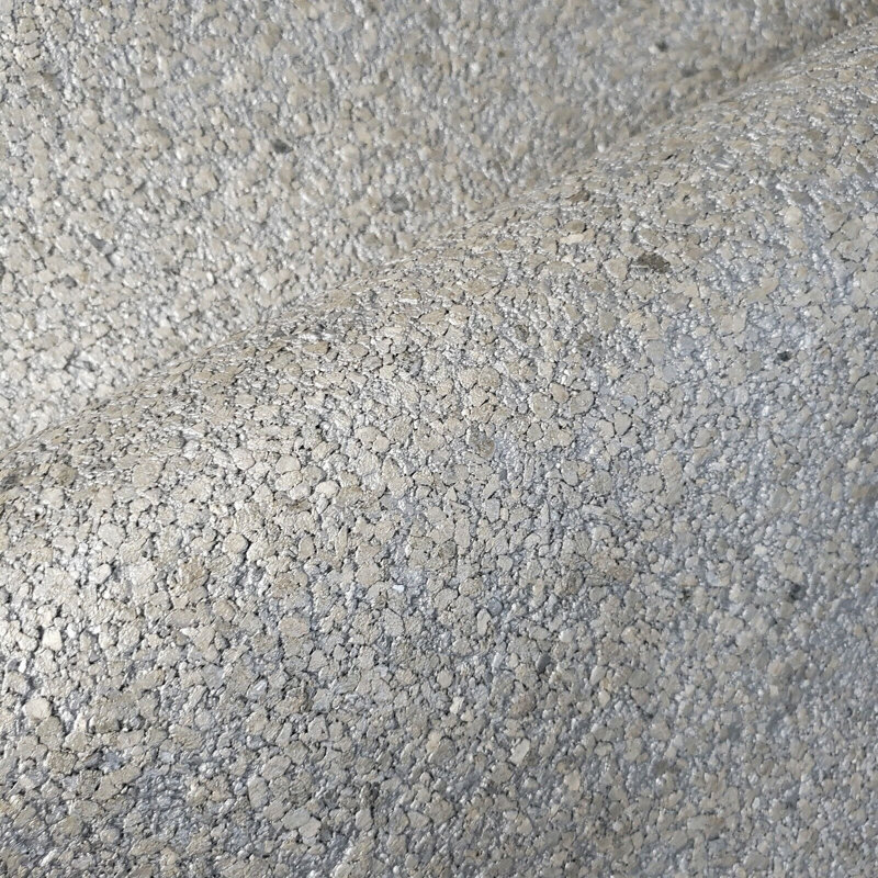 Papier peint mica naturel moderne en laiton argenté Big Chip