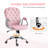 Velvet Home Office Chair, Button Tufted Desk Chair With Padded Armrests, Adjustable Height And Swivel Wheels-1037528694