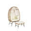 Chaise d'extérieur simple, fauteuil d'appoint avec repose-pieds et coussins pour la véranda, cour arrière, balcon-328065498