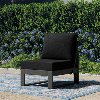 Chaise de patio sans accoudoirs à assise profonde avec cadre