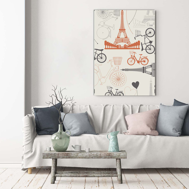 France Symbols - Wrapped Canvas Print
