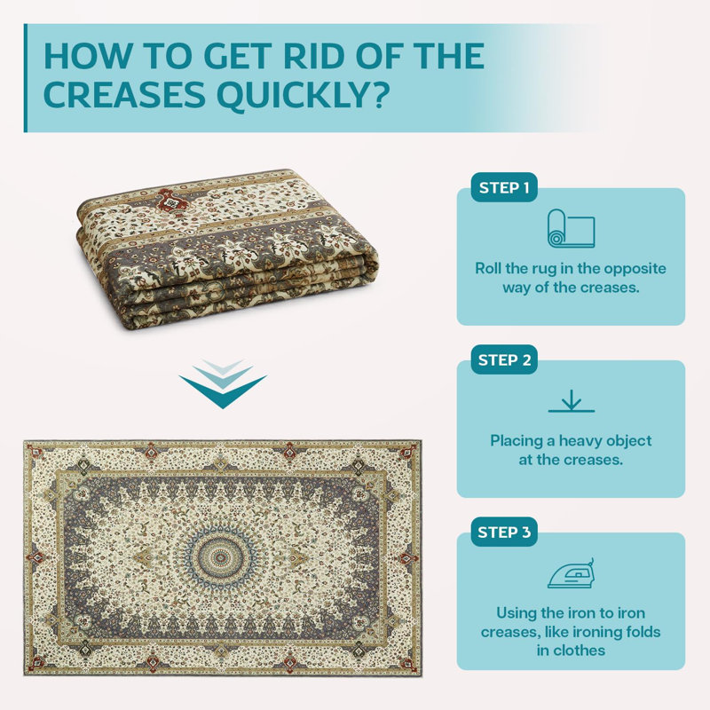 Soft Cashmere Feel Area Rug – Non Slip Low Pile Living Room & Bedroom Carpet, Machine Washable, Rectangle 40 x 60 cm