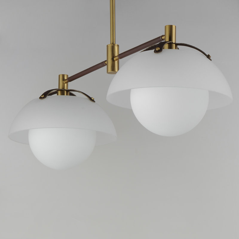 Domain 2 - Light LED Pendant, Frosted, Natural Aged Brass