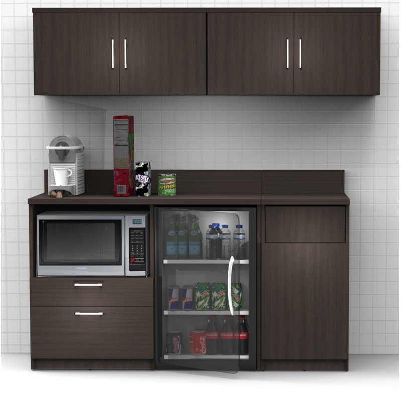 47 in. W x 16 in. D x 33.3 in. H Espresso Particle Board Ready to Assemble 16 Bar Wine Compartment Kitchen Sideboard