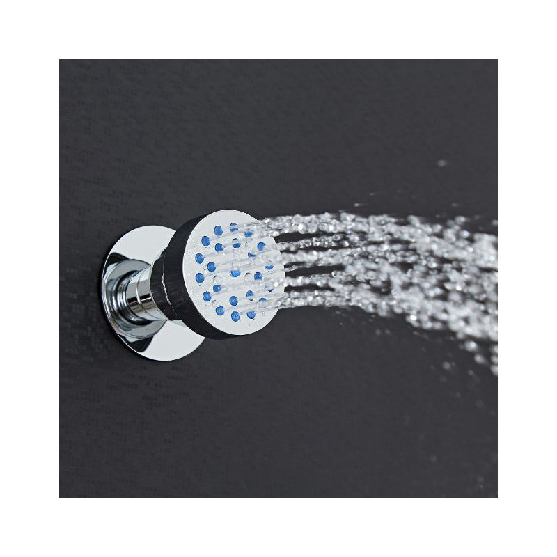 Juno 24" New Thermostatic Ceiling Mount Rain Shower System with 6 Jetted