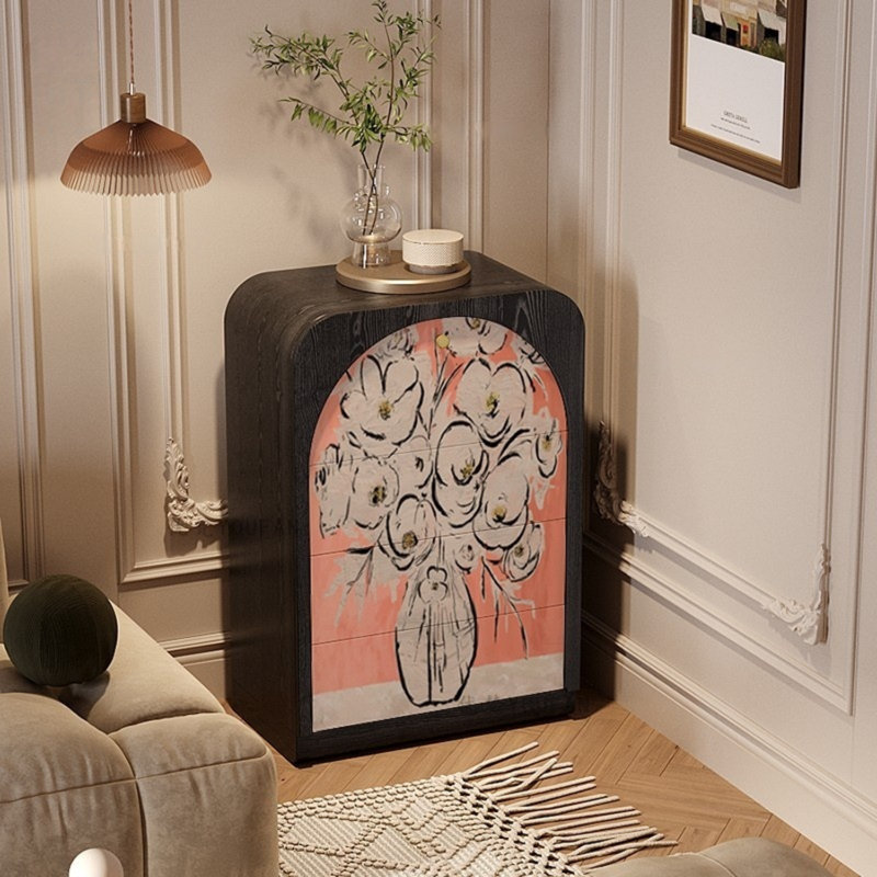 Buffet décoratif vintage à une porte et trois tiroirs Vintage