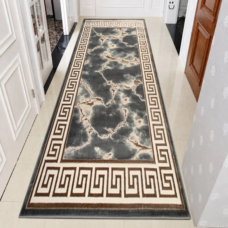 Abstract Flokati, Black Gold, Runner 60 cm x 220 cm