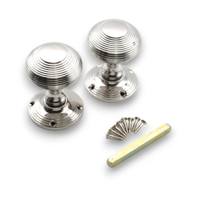 Beehive Door Knob 55mm Polished Nickel