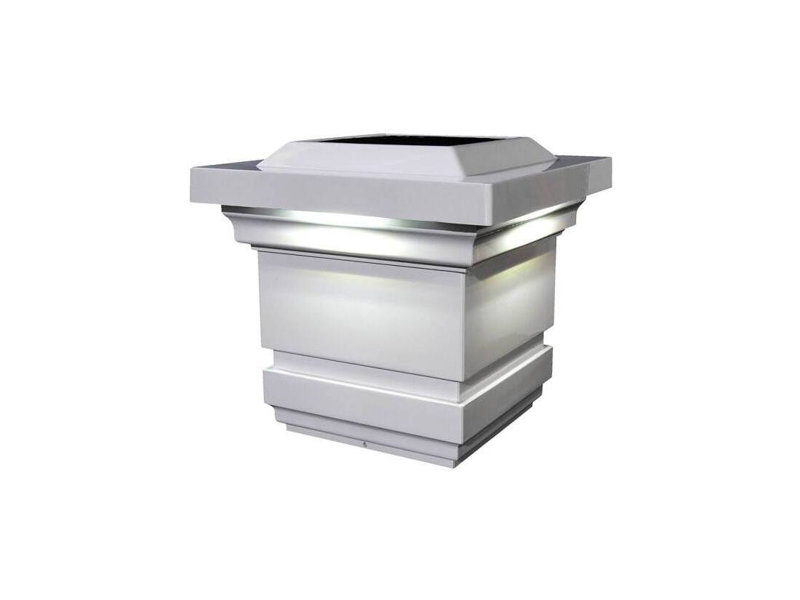 C3F6FBA7C0EA48C79CB1A5BDC3682DC6 4 X 4 Inch White Pvc Classy Solar Post Cap