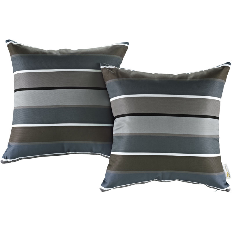 Stripe Patterned Weather Resistant Outdoor Throw Pillows Set
