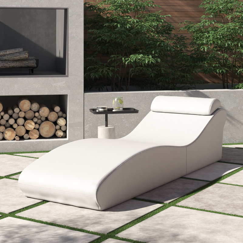 Surf Low Pro Outdoor Chaise Lounge , Cushion Included, Chill White