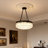 6-Light Modern Black Semi-Flush Crystal Chandelier – 23.6" Contemporary Pendant Lighting for Bedroom, Dining Room, Kitchen & Entryway
