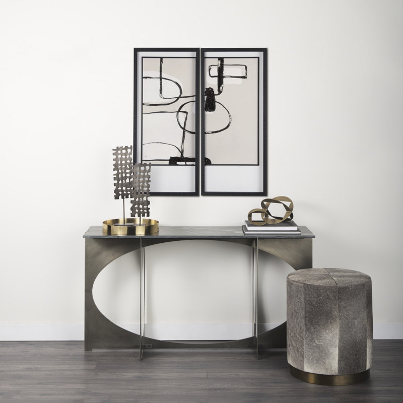 «Neutral Shapes II», reproduction d'art encadrée texturée matte sous verre, Neutral Shapes II, 18.5L x 1.6W x 41.5H, 2