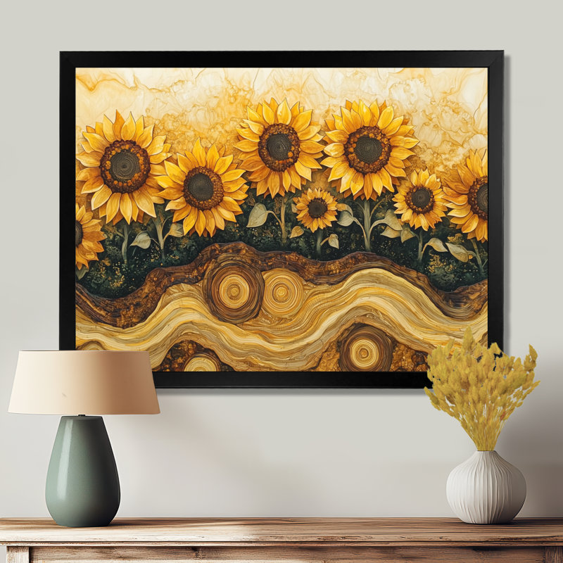 Dobromila - Floral Wall Art, Single Picture Framed Print, Black, 12" H x 20" W
