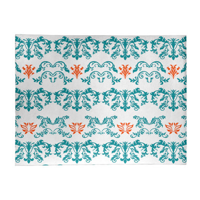 Tapis blanc / vert Damask