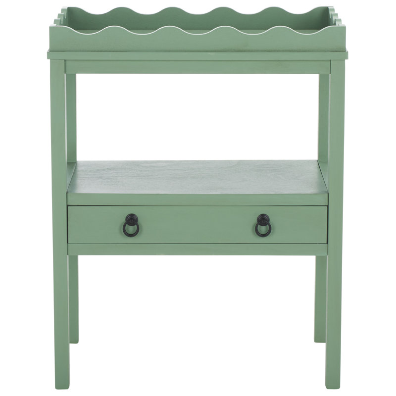 Table d'appoint rectangulaire Kirkley à 1 tiroir, Sauge